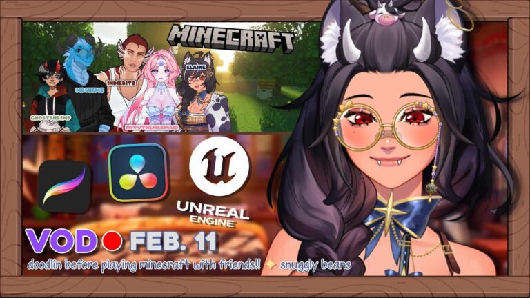 doodlin before minecraft with friends!! ✦ snuggly beans ✦ VOD Feb 11